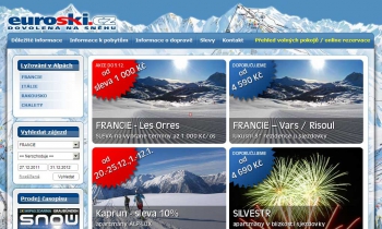 Screenshot webu Cestovní kancelář - euroski.cz
