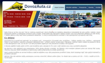 Screenshot webu Prodej automobilů