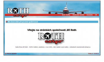 Screenshot webu Mezinárodní přepravní společno