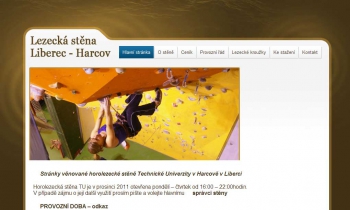 Screenshot webu Lezecká stěna