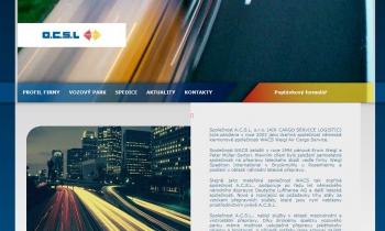 Screenshot webu Kamionová doprava A.C.S.L