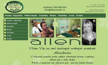 Screenshot webu Kosmetické studio Allen